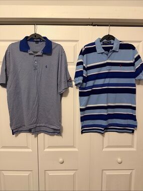 Polo by Ralph Lauren men’s Blue Multi-Striped Polo Pair
